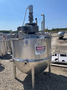 400 gallon Lee Industries #400D9MS, Stainless Steel double motion sanitary mix kettle