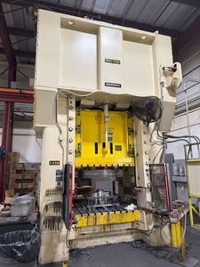 800 Ton, Minster Hevistamper #E2-800-60-48, straight side double crank, 18" stroke, 36" Shut Height, 6" adj.