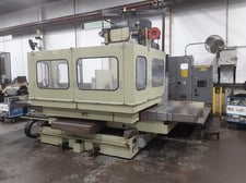 4.3" Kuraki #KBT-11WDX, CNC horizontal boring mill, 55" x63" table, 79" X, 60" Y, 20 HP, 2500 RPM, Fanuc 15M