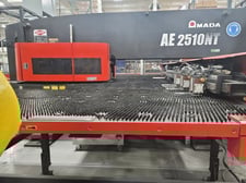 22 Ton, Amada #AE-2510NT, CNC Turret Punch, 4' 2" x 16' 5" max sheet, 4.5" max hole, 30 RPM, 58-station