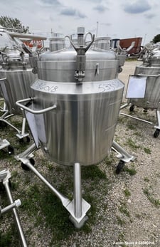 27.2 gallon DCI, 316L Stainless Steel Jacketed Tank, Vertical, Approx 20" diameter x 26" straight side