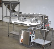 Weigh Right #IQ-SHUTTLE SP, Linear Bulk Dribble Scale. Infeed hopper with Syntron model BF-2-B magnetic
