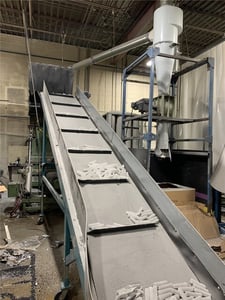 24" x 42" Rapid #2442H, Granulating Line, 100HP, 575 V., 1765 RPM, pneu hopper assist, 8" blower discharge