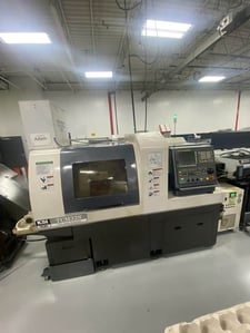 KSI #TCM32S, CNC Swiss automatic lathe, Fanuc 0iTF, Barload VITO barfeed, LNS chip conveyor, 2018