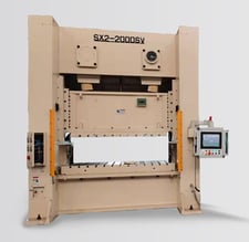200 Ton, Minster #SX2-2000G-SV, 2-pt servo press, 9.84" stroke, 17.71" Shut Height, Rockwell/AB press