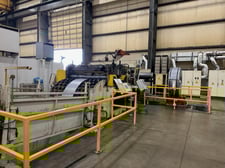 60000 lb. Sesco Conventional, complete coil feed line, 72" W x .125" stock, 72" OD, 22"-26" expansion, 3-leaf