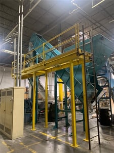 25" wide x 22' long, Bunting, Incline Conveyor w/Metal Separator, 80" x 72" Feed Opening, 24" H Sidewalls, 3"