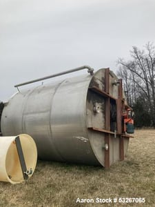 12600 gallon Wolfe Mechanical Mix Tank, 304L Stainless Steel, 12' diameter x 15' high straight side, Internal