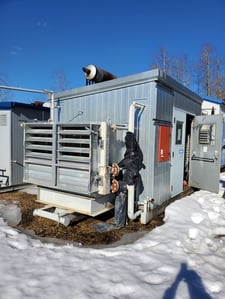 90 HP Frick #XJF151, screw compressor, 1-stage, 1800 RPM, Caterpillar 3304NA, 2001