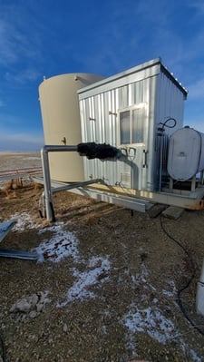 200 bbl Coated Storage Tank w/ separator building and methanol tank, 2001