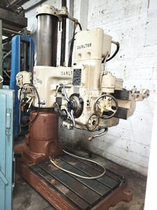 4' -15" Carlton, radial drill, power clamping & elevation, power left & right on head, 10 HP, coolant
