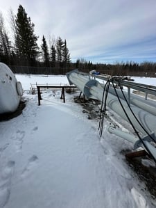10" x 90' Bilton, guyed flare stack, 2003