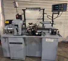 11" x 18" American Turnmaster #618, Hardinge #HLV-H, precision clone lathe, mm/in thread, 3-jaw chuck, w/