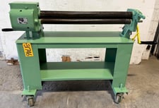3' x 16-18 gauge Pexto Roll #390-E, 2-1/2" dia. rolls, floor stand