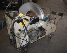 1200 lb. Durant #1010, portable motorized coil cradle, 10" width, 36" outside dimension, 90 FPM, casters