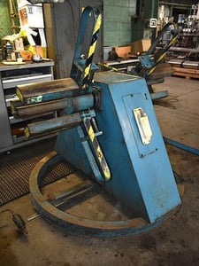 1200 lb. PA Industries #DSRA1200D, motorized double end coil reel, 12" width, 36" outside dimensions, 10"-22"