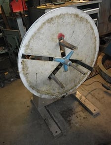 600 lb. PA Industries #SRA600D, motorized single coil reel, 8" width, 8"-18" ID, 28 RPM, keeper discs