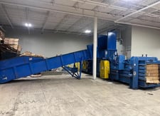 IPS Balers #AT-864-30, horizontal automatic tie baler with conveyor, 8" cylinder, 2003