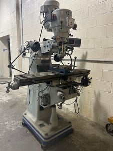 PRM, vertical milling machine, 9" x50" table, 2-Axis AcuRite digital read out, vise