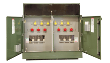 600 Amp. Federal Pacific, pse/ii- 9, 15KV, dead front, 4 way, 2 fuse, 2 switch, new pad mount switchgear in