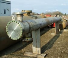 438 sq.ft., 465 PSI, Stainless Steel shell & tube exchanger, 15" diameter, 78.7" L, 1994