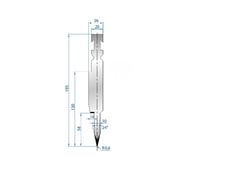 21.65" L, Eurostamp #1253, 24 degree 10mm flattening blade, segmented, new