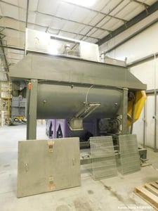 120 cu.ft. S. Howe, 316 Stainless Steel double ribbon mixer, pneumatic knife gate, 25 HP
