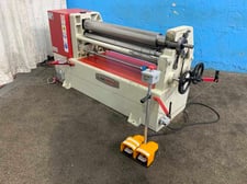 3.4' x .216" Akyapak #ASM130-10/05, plate bending rolls, 2 rolls driven, 3 HP, E-stop, 2005