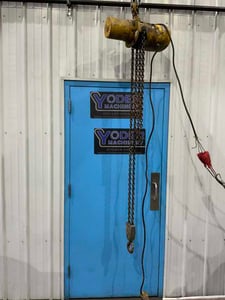 2 Ton, Budgit chain hoist, 8' lift, pendant control, 440 V., 3 phase