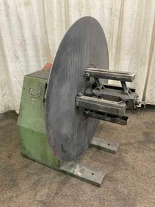 2500 lb. Egan #M250-12, motorized coil reel, 12"width, 50"OD, 14"-18"ID, 1 HP, dancer arm