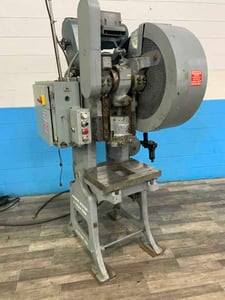 27 Ton, Johnson #3, OBI punch press, 3" stroke, 9-7/8" Shut Height, dual palm button, 3 HP