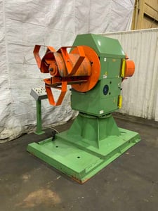 4800 lb. MTM #D2-U-Decoikler, double end coil reel, 106" outside dimensions, 360° rotation, 3 HP, 2016