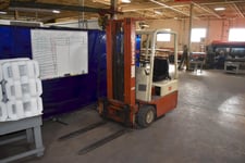 3000 lb. Nissan #MA01L15S, electric 3-wheel sit down forklift truck, 3-stage, 1987
