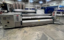 122" x 15/64" Duma #HRB-4 3206, 4-roll CNC plate roll, PLC control system, 10 HP, 2017