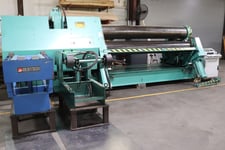 120" x 1" Bertsch #4R-100-10, 4-roll CNC hydraulic plate bending roll, 17" roll diameter, hydraulic drop end