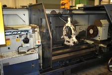 Hwacheon #Mega-95/3000, heavy duty flatbed, Fanuc 21" T CNC Control w/CRT, 38.5" swing, 118" cc, A2-15