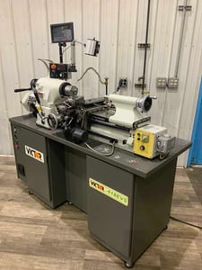 9" x 18" Victor #618EVS, precision engine lathe, 6" swing over cross slide, inch/metric, 2-Axis Newall DP700