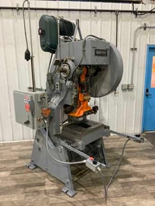 27 Ton, South Bend #27FW-AC, OBI flywheel press, 3" stroke, 7" throat, air clutch & brake, 5 HP