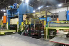 Verson #S4-500-186-108T, Blanking Line, 12" stroke, 75" Shut Height, 20" adj, 500 ton, 10-50 SPM, 186" x108"