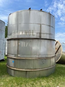 10000 gallon Stainless steel tank, 144" dia. x 144" straight side, flat top & bottom