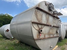 10000 gallon Stainless steel tank, 126" dia. x 144" straight side, flat top & bottom