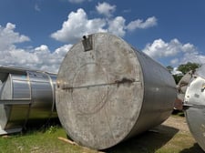 10000 gallon Stainless steel tank, 132" dia. x 144" straight side, flat top & bottom