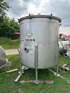 1000 gallon Vendome Copper & Brass Works, Stainless steel tank, 72" dia. x 68" straight side, flat top