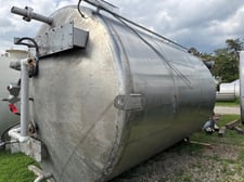 6000 gallon Stainless Steel tank, 112" dia. x 156" straight side, flat top, dished bottom
