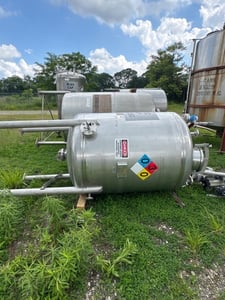 450 gallon Roben, Stainless steel tank, 48" dia. x 48" straight side, dished top & bottom, 2006