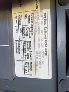 1200 Amps, Westinghouse, SPB-65, Pow-R Circuit Breaker, 3 Pole, 50/60 Hz, 240-600 V