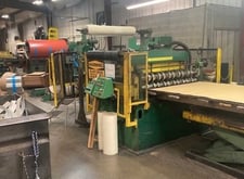 52" x .075" ASC, multi-blank Cut-To-Length line, 25000 lb., 150 FPM, loop Control arm, 6" pinch rolls, 4"