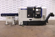 Leadwell #T-7SMY, CNC lathe with barfeed, Fanuc 0iTF, 24.8" swing, 21.3" swing over cross slide, 8"/6" chuck