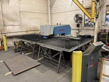 24 Ton, Euromac #ZX1500/22-2500, 93" X 61" Turret Punch with programmable rotation of tooling, Amada 160ES