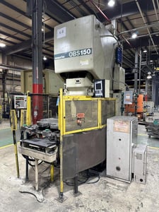 165 Ton, Komatsu #OBS-150-5, 9.8" stroke, 18.8" Shut Height, air clutch & brake, 49" x 30" bed, 27-55 SPM, 6